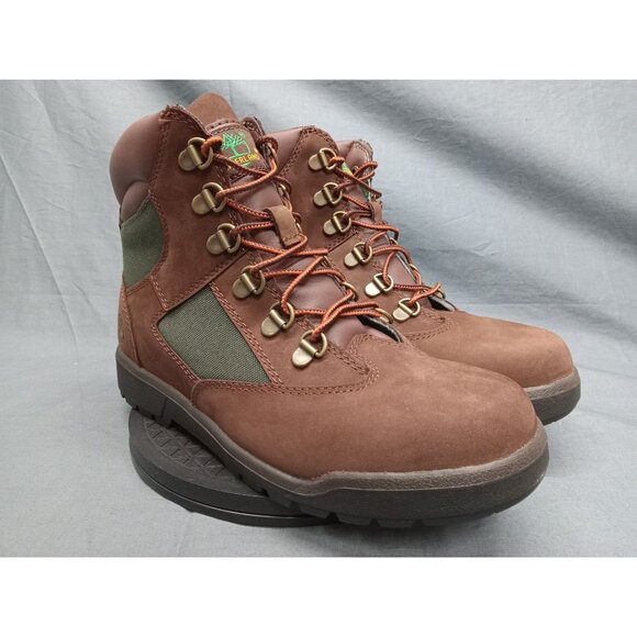 Timberland Boys Field Boot 6 Inch Waterproof Brown Green Size 7 NEW NO BOX! - Picture 10 of 11